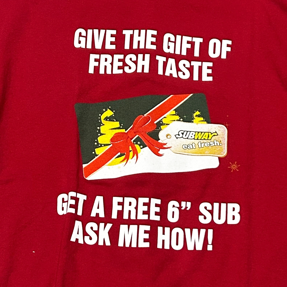 NO BRAND / SUB WAY VINTAGE T-SHIRT BURGUNDY XL-4