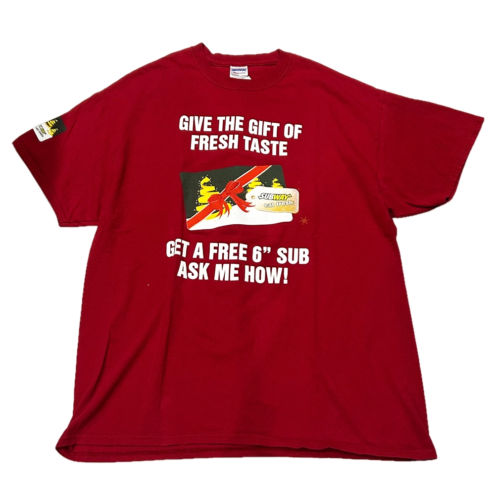 NO BRAND / SUB WAY VINTAGE T-SHIRT BURGUNDY XL