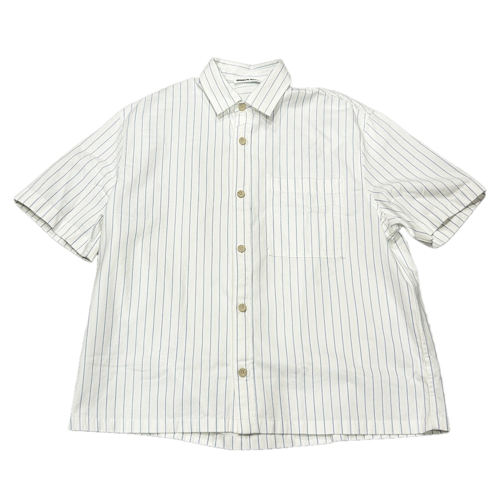 BROOKLYN INDUSTRIES / ブルックリンインダストリーズ STRIPE SHORT SLEEVE SHIRT M