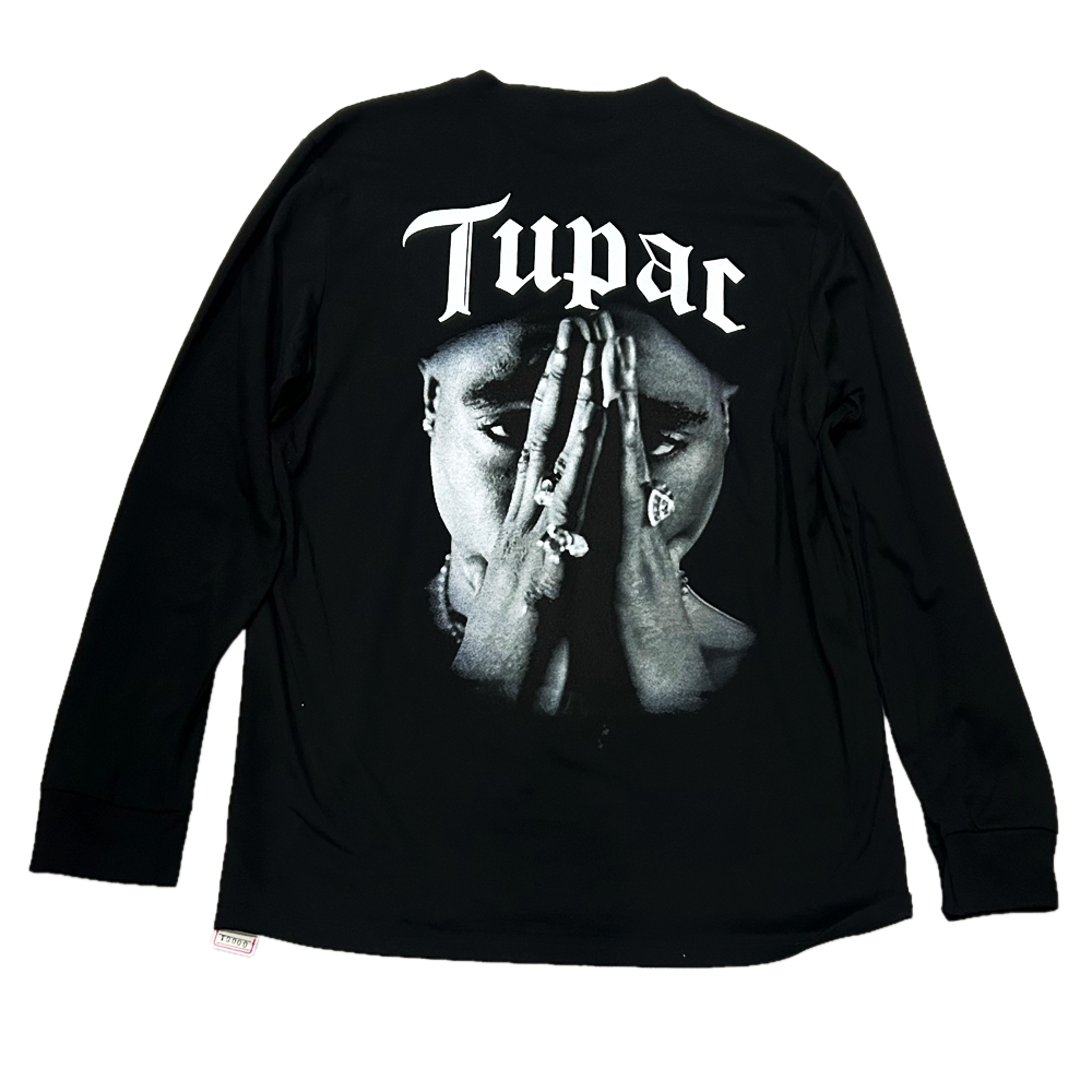 CROSS COLOURS / クロスカラーズ TUPAC HENLEY NECK LONG SLEEVE T-SHIRT BLACK L