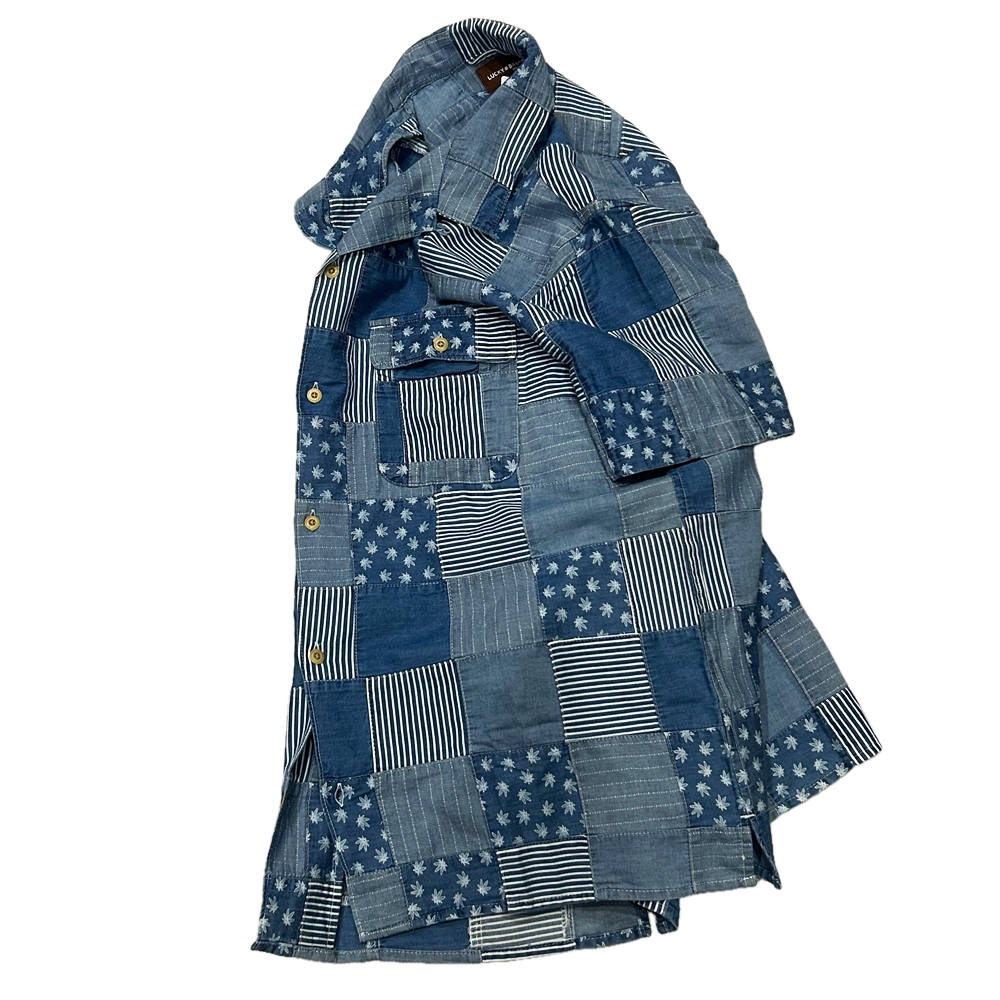 LUCKY BRAND / ラッキーブランド PATCHWORK CHAMBRAY SHORT SLEEVE SHIRT-3