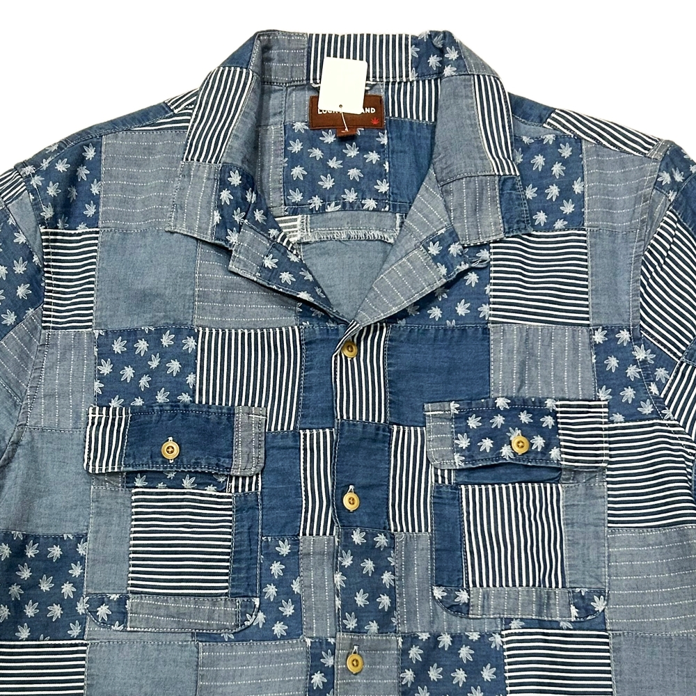 LUCKY BRAND / ラッキーブランド PATCHWORK CHAMBRAY SHORT SLEEVE SHIRT-4
