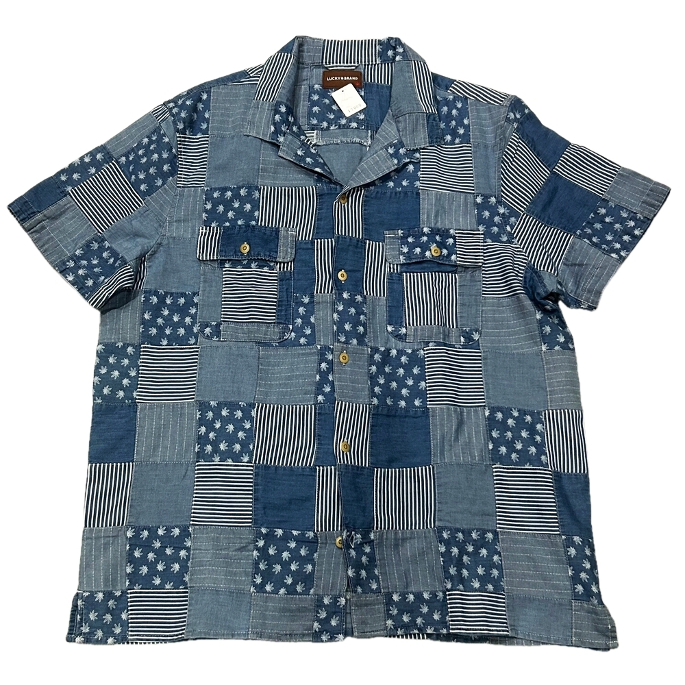 LUCKY BRAND / ラッキーブランド PATCHWORK CHAMBRAY SHORT SLEEVE SHIRT