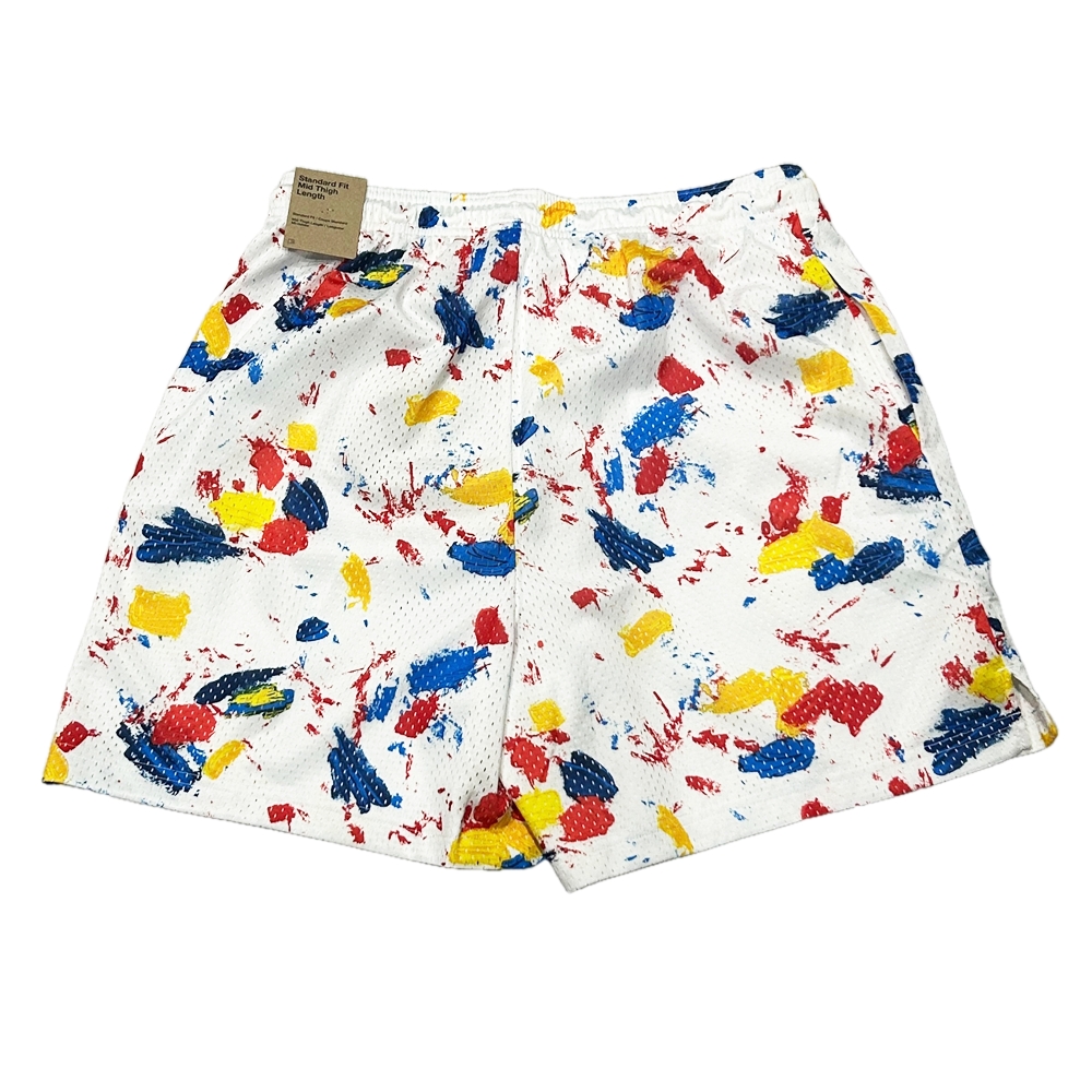 NIKE / ナイキ PAINT SWOOSH STANDARD FIT MID THIGH LENGTH MESH SHORTS WHITE M-2