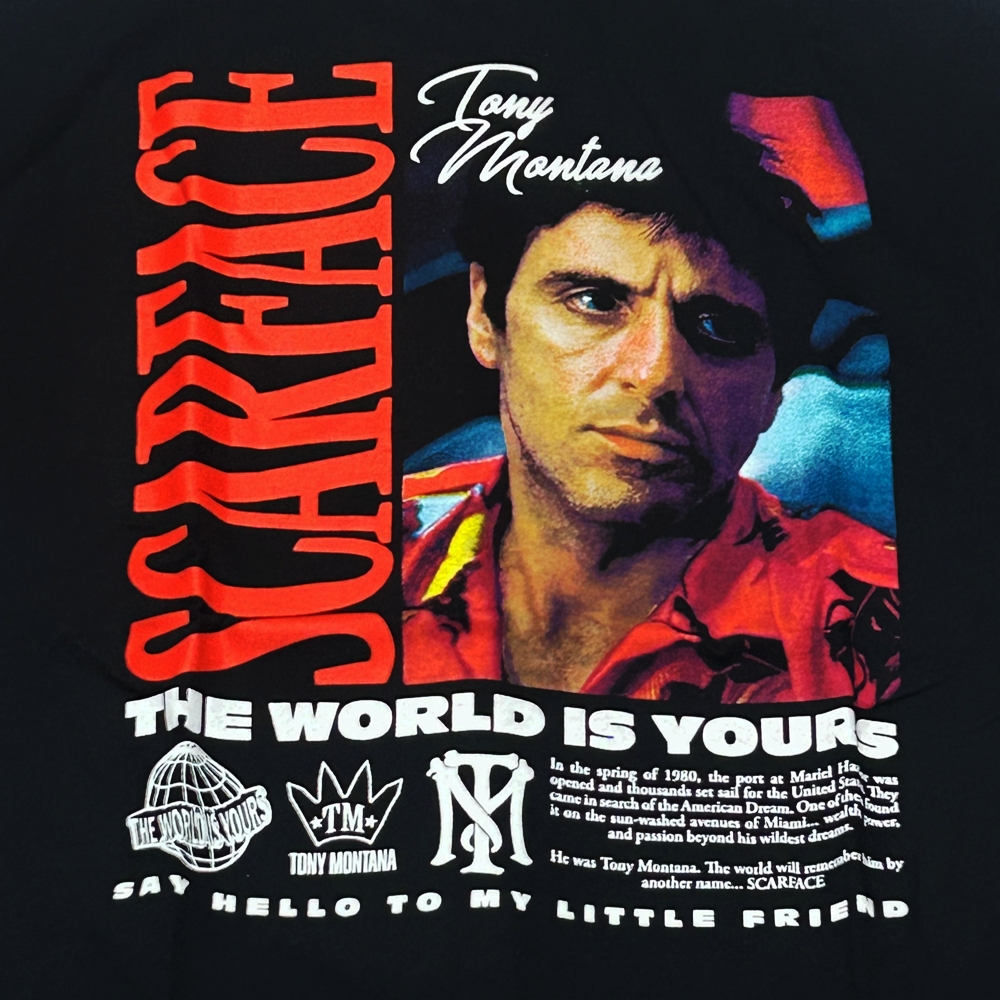 SCARFACE / スカーフェイス SCARFACE TONY MONTANA T-SHIRT BLACK L-4