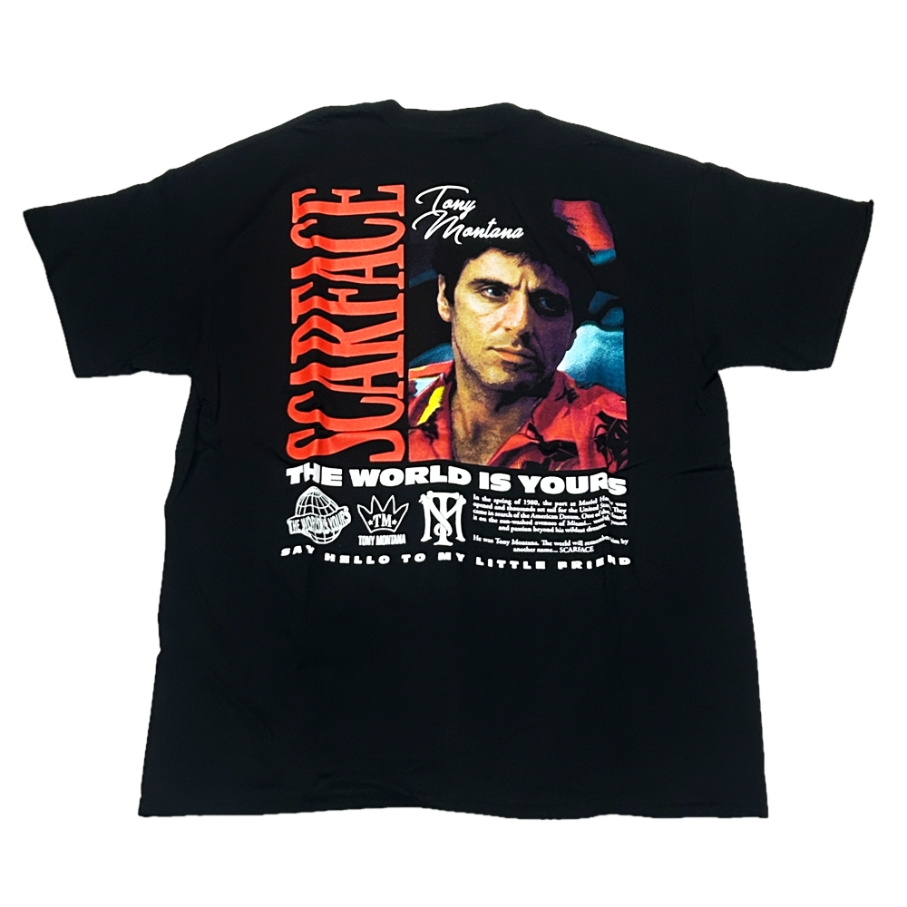 SCARFACE / スカーフェイス SCARFACE TONY MONTANA T-SHIRT BLACK L