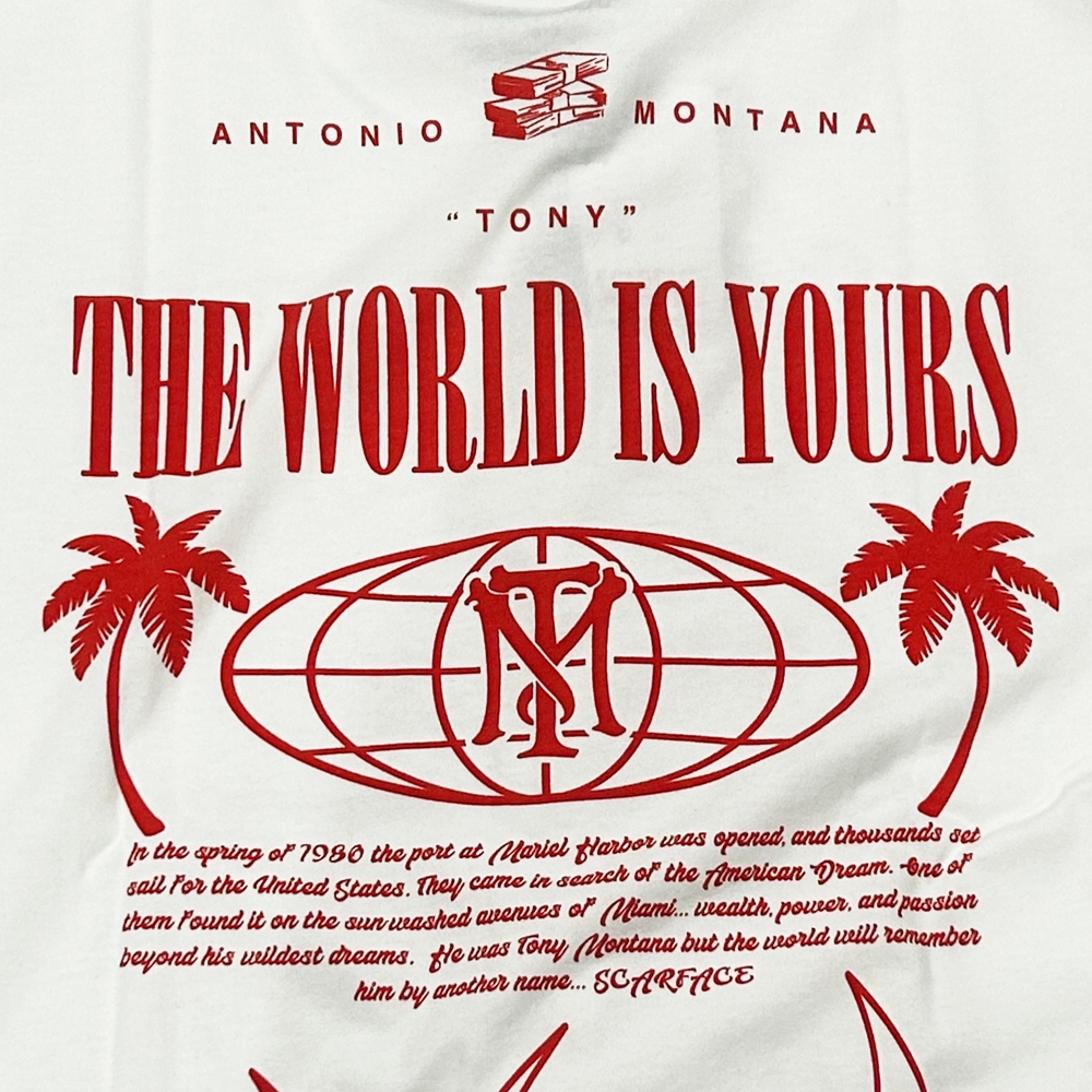 SCARFACE / スカーフェイス THE WORLD YOURS T-SHIRT WHITE L-3