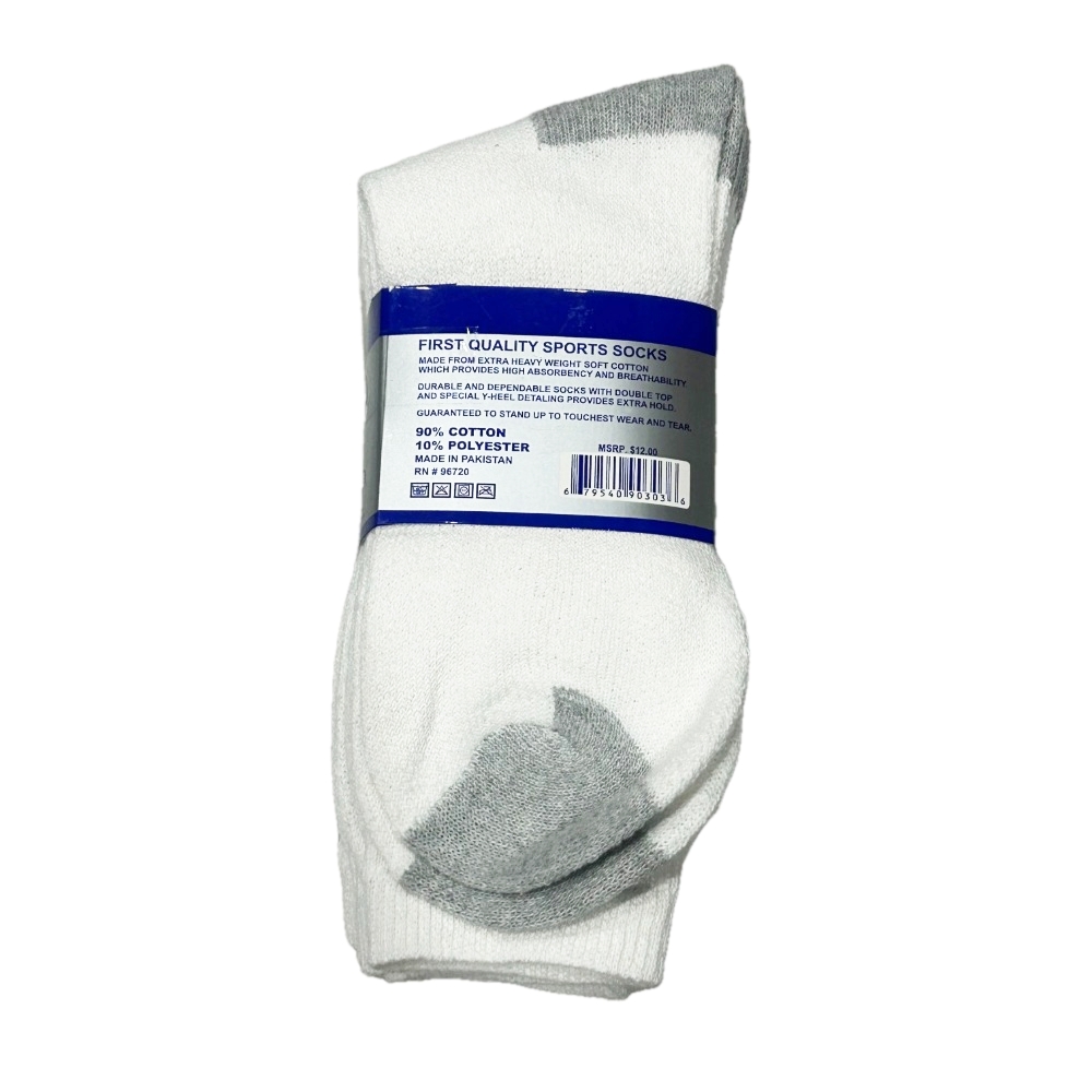 USA SENATOR / 3 PAIRS FIRST QUALITY SPORTS SOCKS WHITE L (10~13)-2