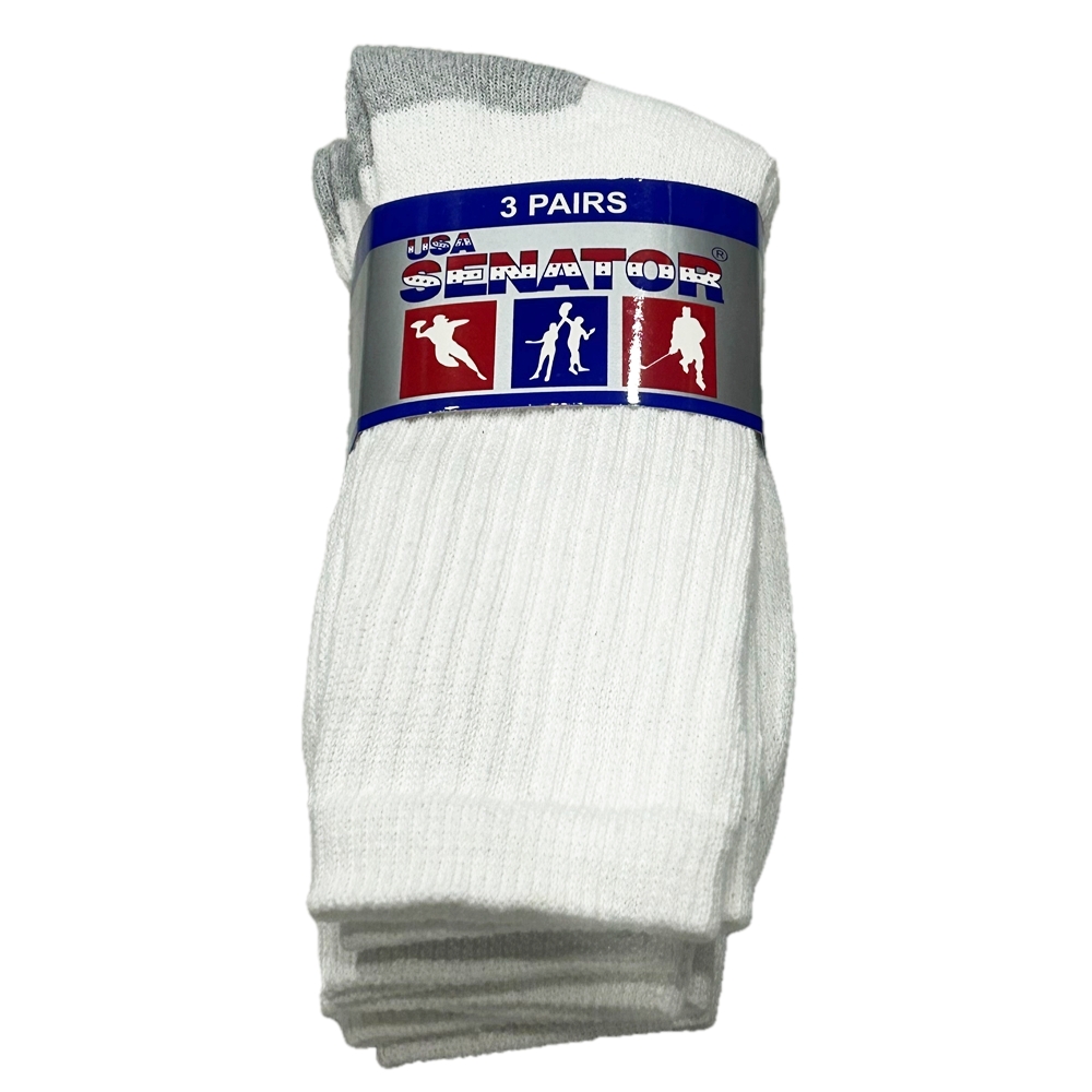 USA SENATOR / 3 PAIRS FIRST QUALITY SPORTS SOCKS WHITE L (10～13)