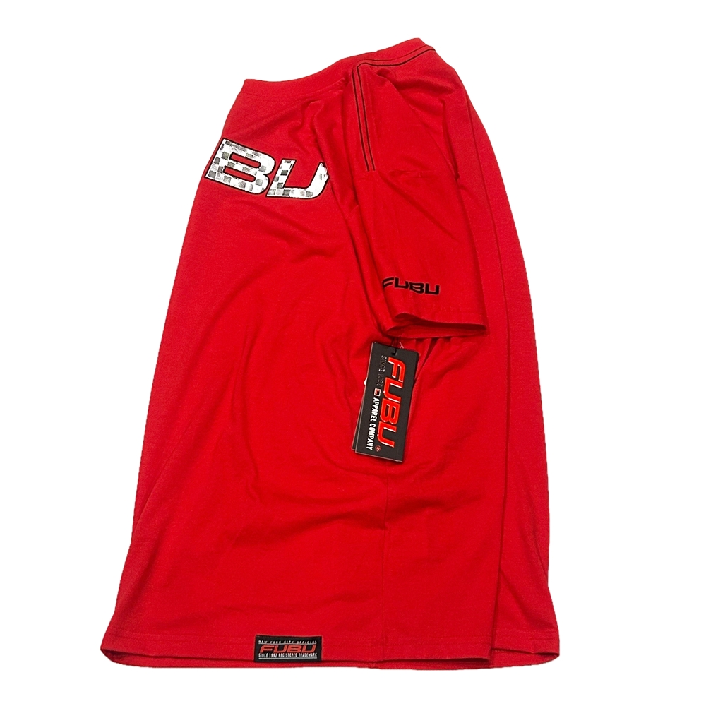 FUBU / フーブ METAL CHECKER BOARD FUBU LOGO T-SHIRT RED L-3