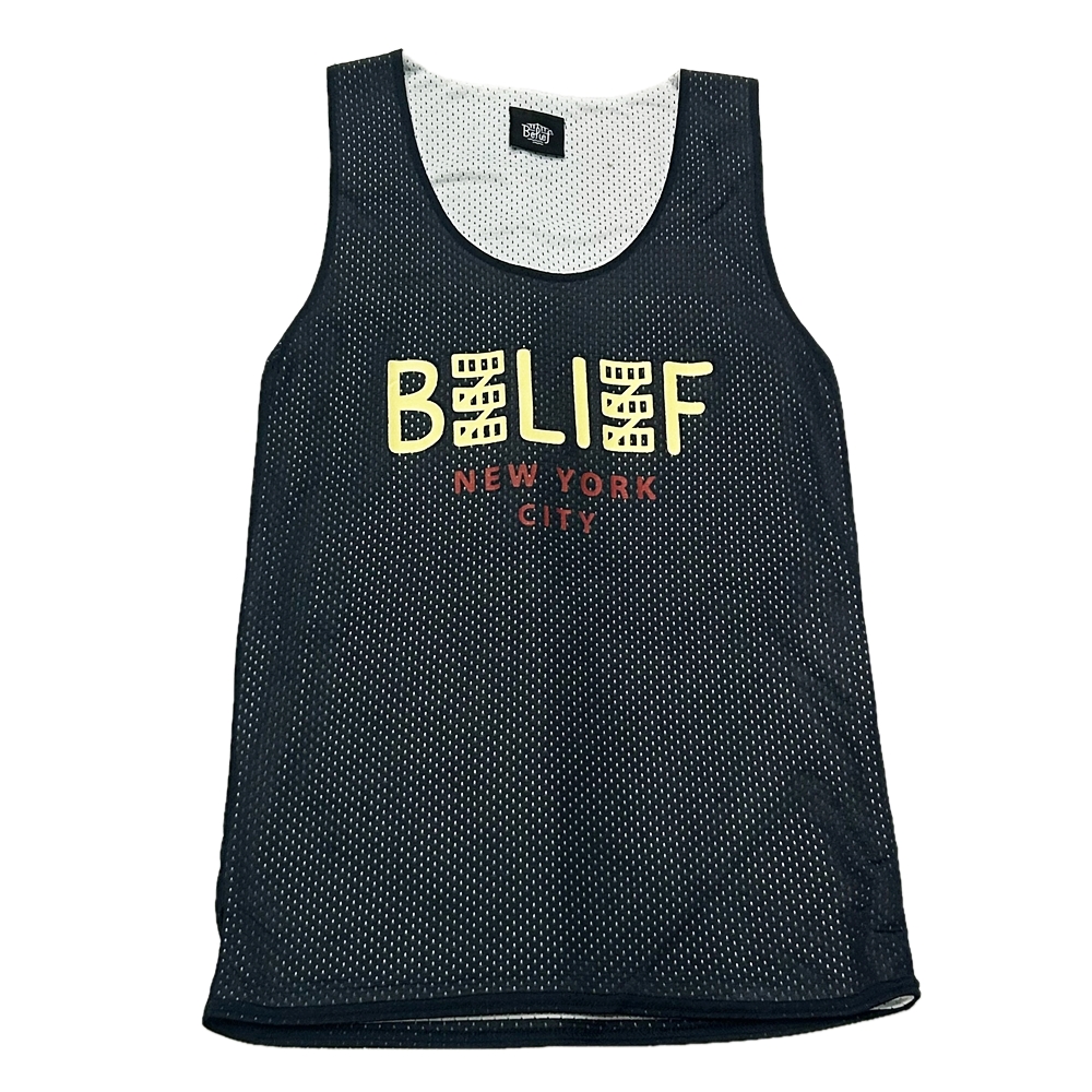 BELIEF NYC / ビリーフ BELIEF NEW YORK LOGO MESH TANK TOP NAVY S