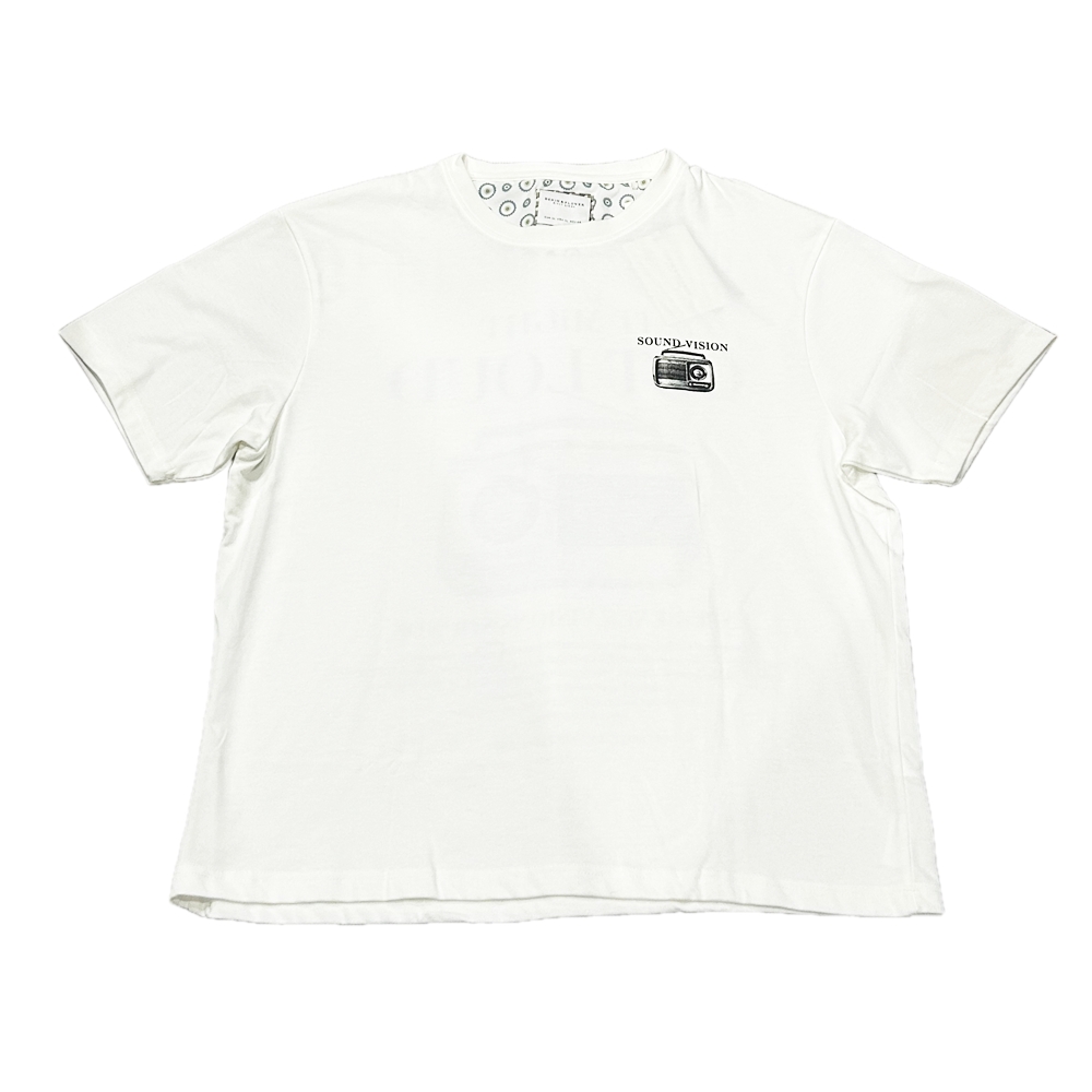 DENIM & FLOWER / RELAXED FIT SOUND VISION T-SHIRT WHITE XL-2