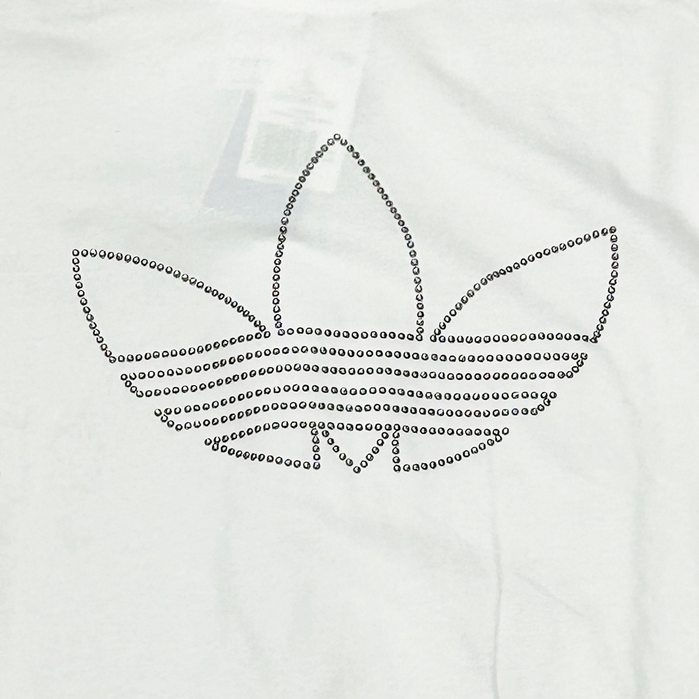 ADIDAS / アディダス ADIDAS ORIGINAL STUDDED TREFOIL LOGO T-SHIRT WHITE L,XL-3