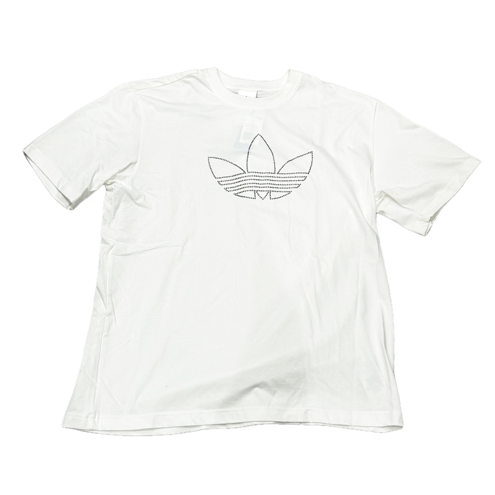 ADIDAS / アディダス ADIDAS ORIGINAL STUDDED TREFOIL LOGO T-SHIRT WHITE L,XL