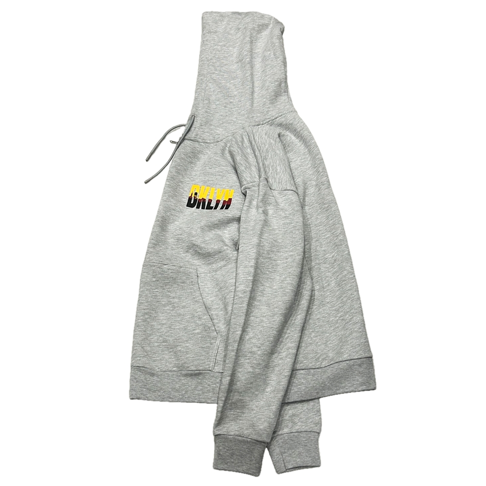 BROOKLYN INDUSTRIES / ブルックリンインダストリーズ BKLYN LOGO FULL ZIP SWEAT HOODIE GRAY M,L-4