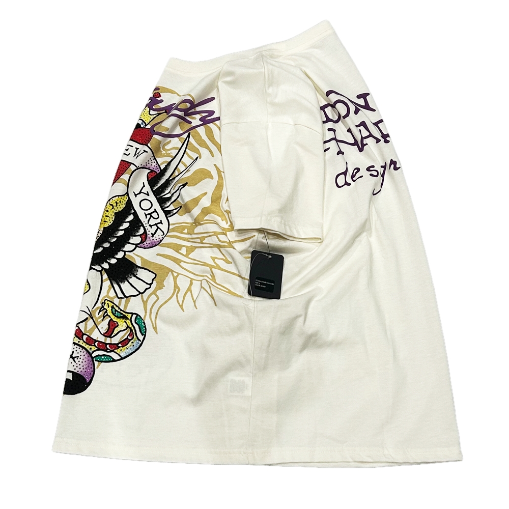 ED HARDY / エドハーディー ZIRCONIA NEW YORK CITY T-SHIRT WHITE L-4