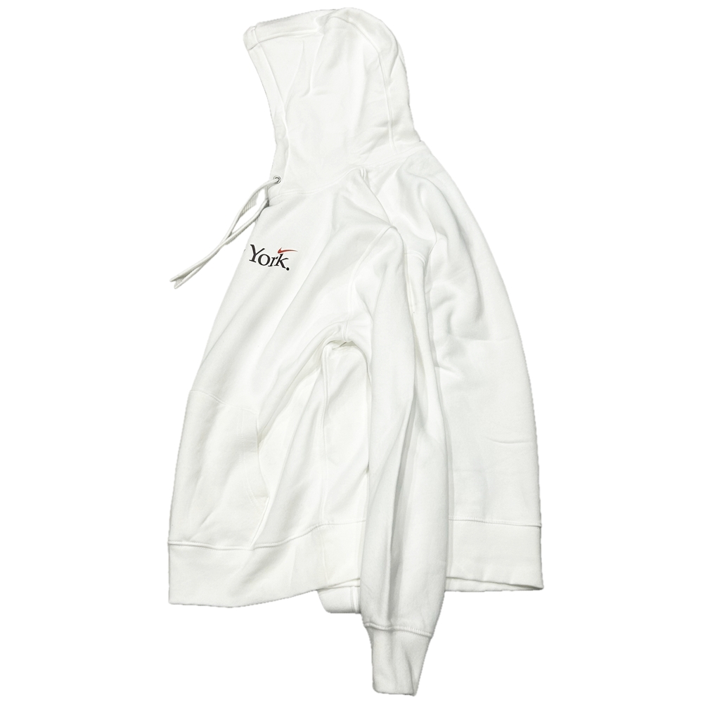 NIKE / ナイキ ONE SWOOSH NEW YORK VARSITY FLEECE HOODIE NYC LIMITED WHITE L-4