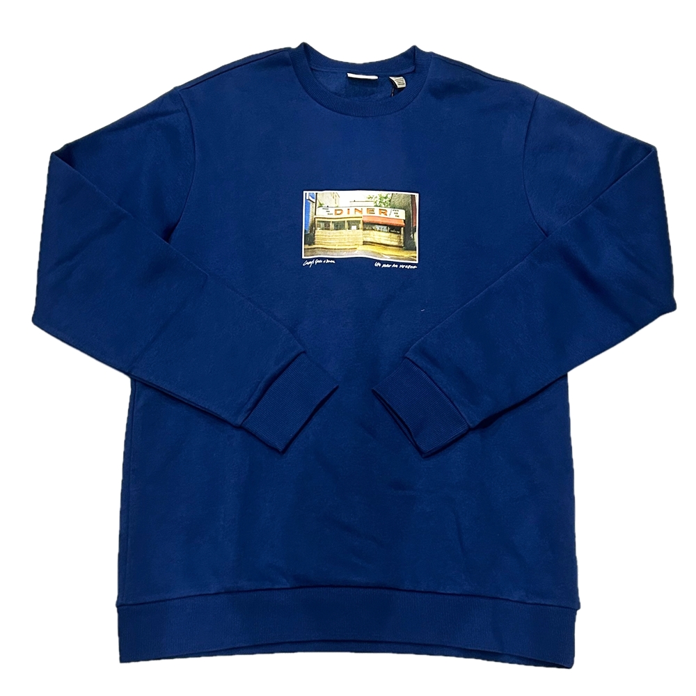 ONLY & SONS / オンリー&ソンズ DINER PHOTO CREW NECK SWEAT NAVY L