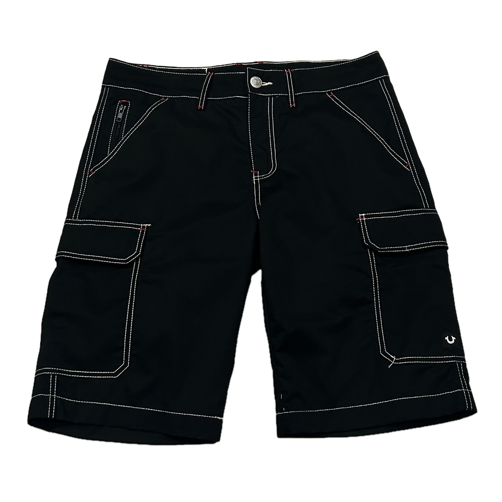 TRUE RELIGION / トゥルー レリジョン FLAP BLACK CARGO SHORT W32