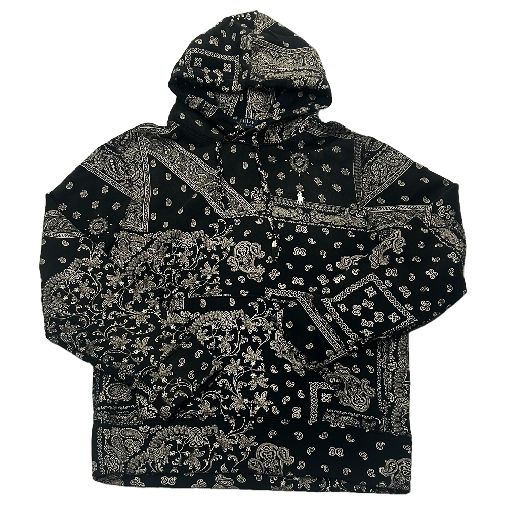 POLO RALPH LAUREN / ポロラルローレン ONE PONY PAISLEY SWEAT HOODIE BLACK S