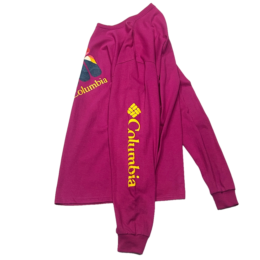 COLUMBIA / コロンビア COLUMBIA BIG LOGO LONG SLEEVE T-SHIRT VINTAGE PINK L-4