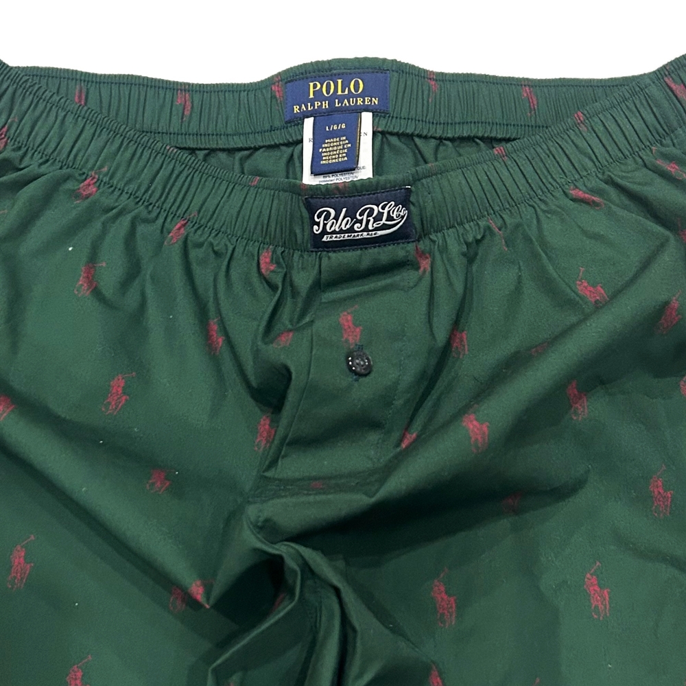 POLO RALPH LAUREN / ポロラルフローレン HOLIDAY PONY LOGO MONOGRAM TRUNKS GREEN L-3